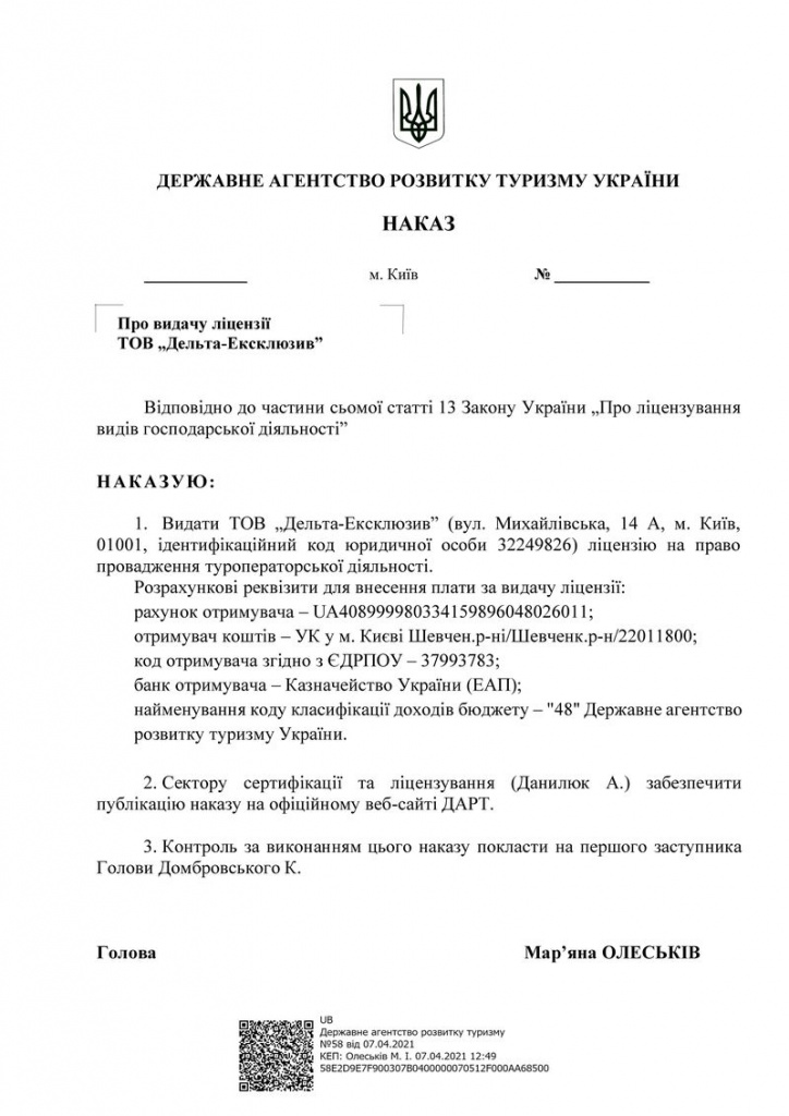 Лицензия туроператора