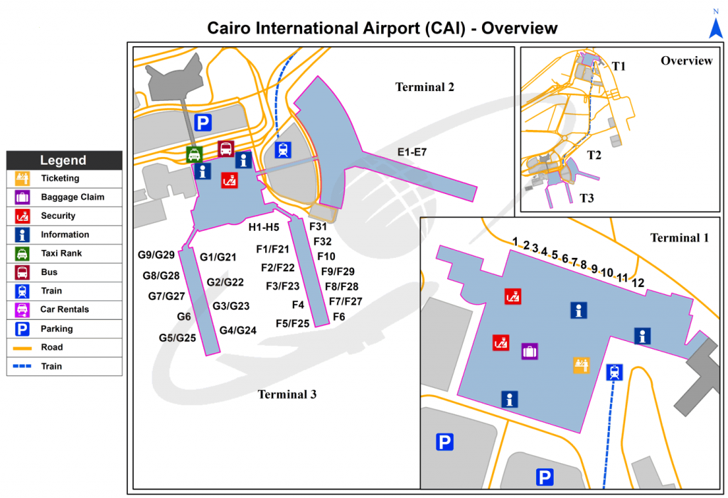 Карта Международного аэропорта Каира